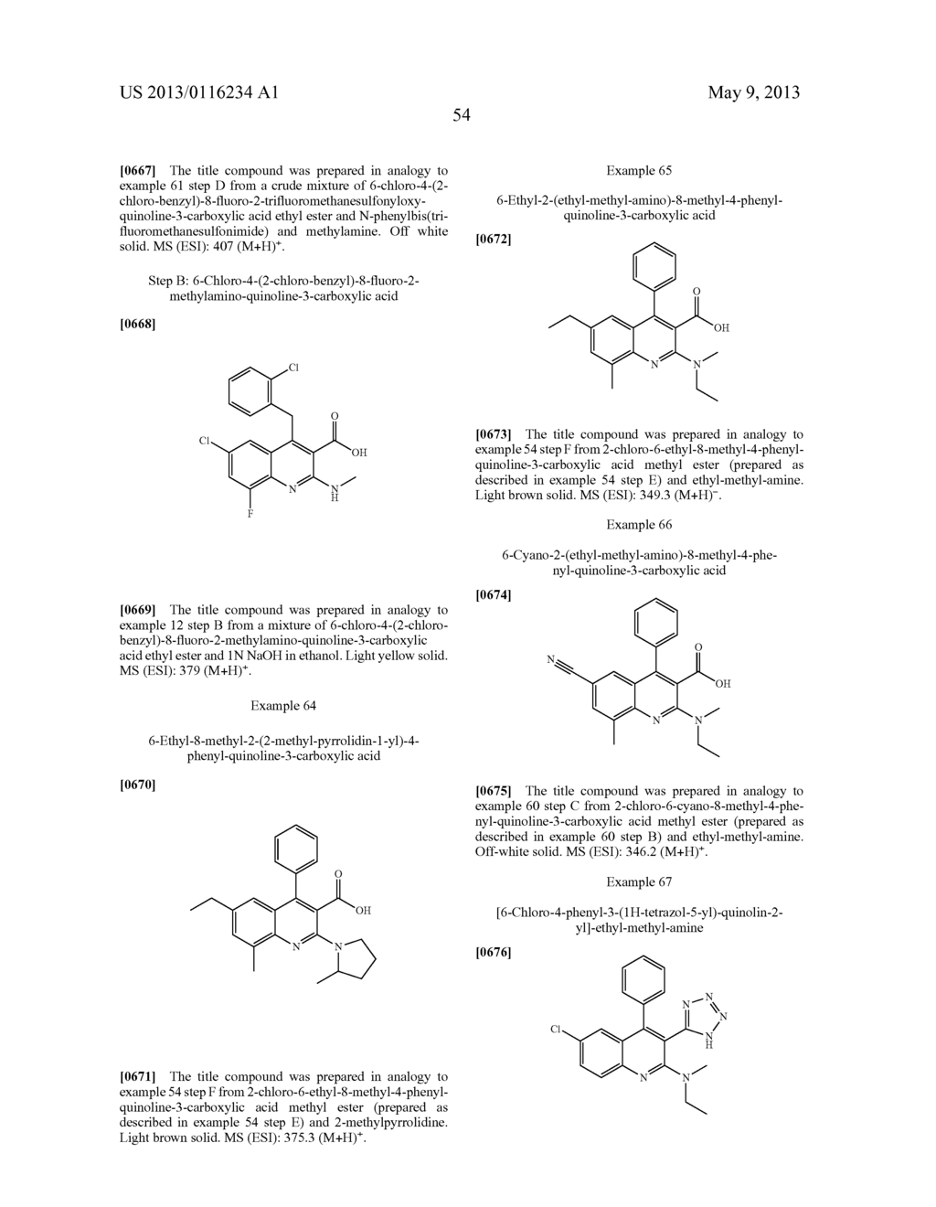 ARYL-QUINOLINE DERIVATIVES - diagram, schematic, and image 55