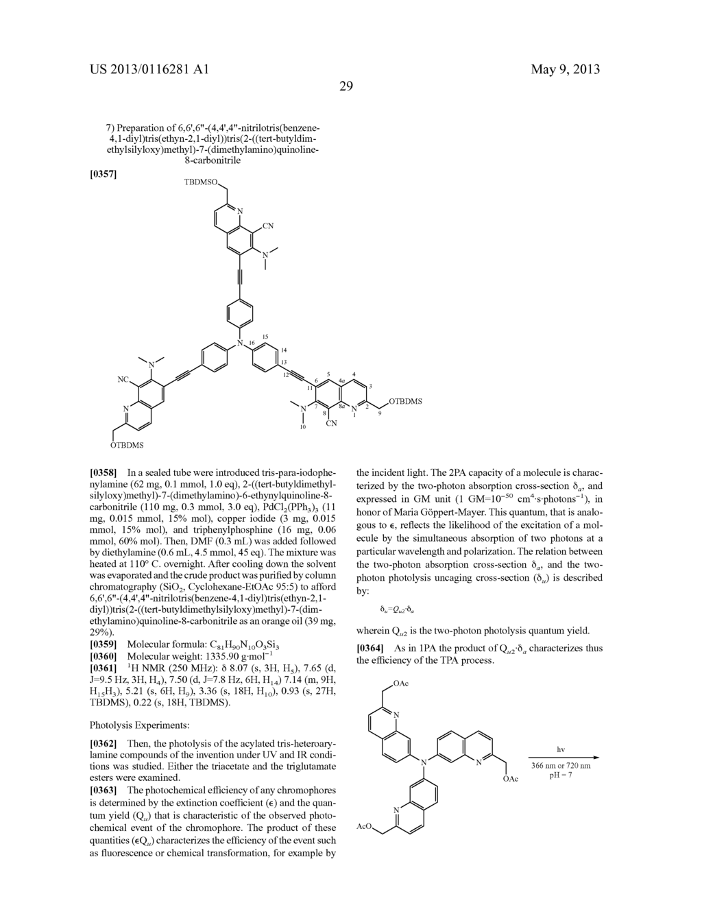 Multiphoton Activable Quinoline Derivatives, Their Preparation and Their     Uses - diagram, schematic, and image 31