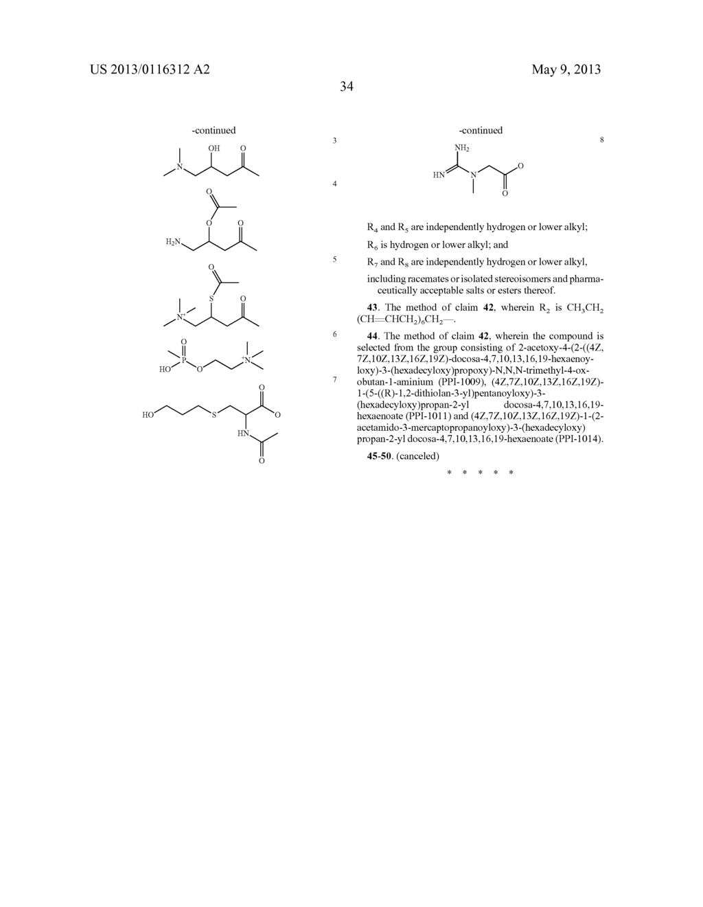 PLASMALOGEN COMPOUNDS, PHARMACEUTICAL COMPOSITIONS CONTAINING THE SAME AND     METHODS FOR TREATING DISEASES OF THE AGING - diagram, schematic, and image 49