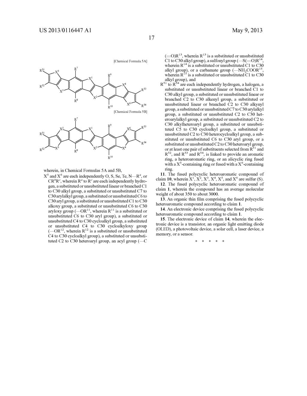 FUSED POLYHETEROAROMATIC COMPOUND, ORGANIC THIN FILM INCLUDING THE     COMPOUND, AND ELECTRONIC DEVICE INCLUDING THE ORGANIC THIN FILM - diagram, schematic, and image 20