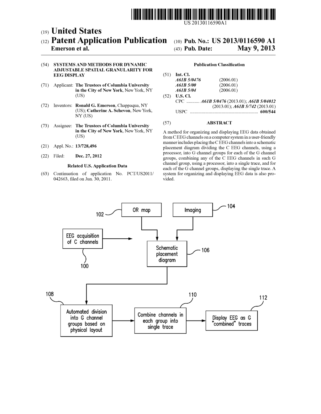 SYSTEMS AND METHODS FOR DYNAMIC ADJUSTABLE SPATIAL GRANULARITY FOR EEG     DISPLAY - diagram, schematic, and image 01