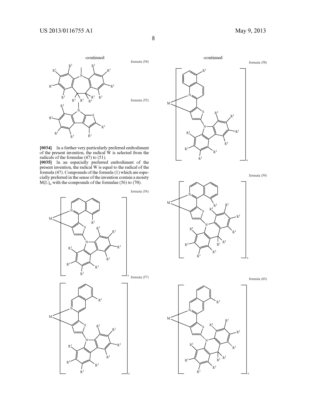 METAL COMPLEXES WITH ORGANIC LIGANDS AND USE THEREOF IN OLEDS - diagram, schematic, and image 09