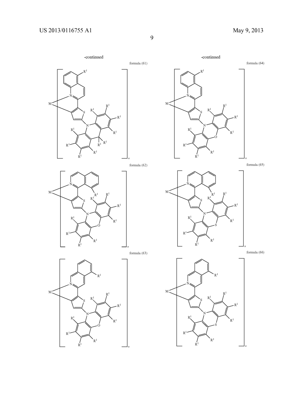 METAL COMPLEXES WITH ORGANIC LIGANDS AND USE THEREOF IN OLEDS - diagram, schematic, and image 10