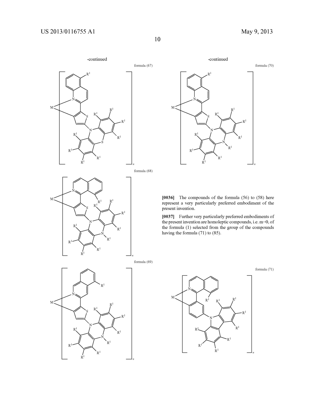 METAL COMPLEXES WITH ORGANIC LIGANDS AND USE THEREOF IN OLEDS - diagram, schematic, and image 11