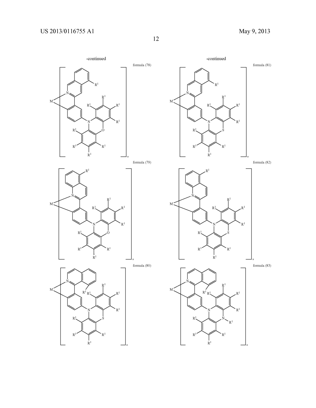 METAL COMPLEXES WITH ORGANIC LIGANDS AND USE THEREOF IN OLEDS - diagram, schematic, and image 13