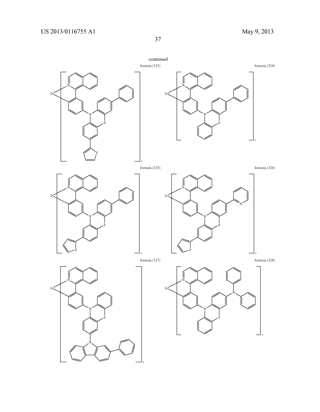 METAL COMPLEXES WITH ORGANIC LIGANDS AND USE THEREOF IN OLEDS - diagram, schematic, and image 38