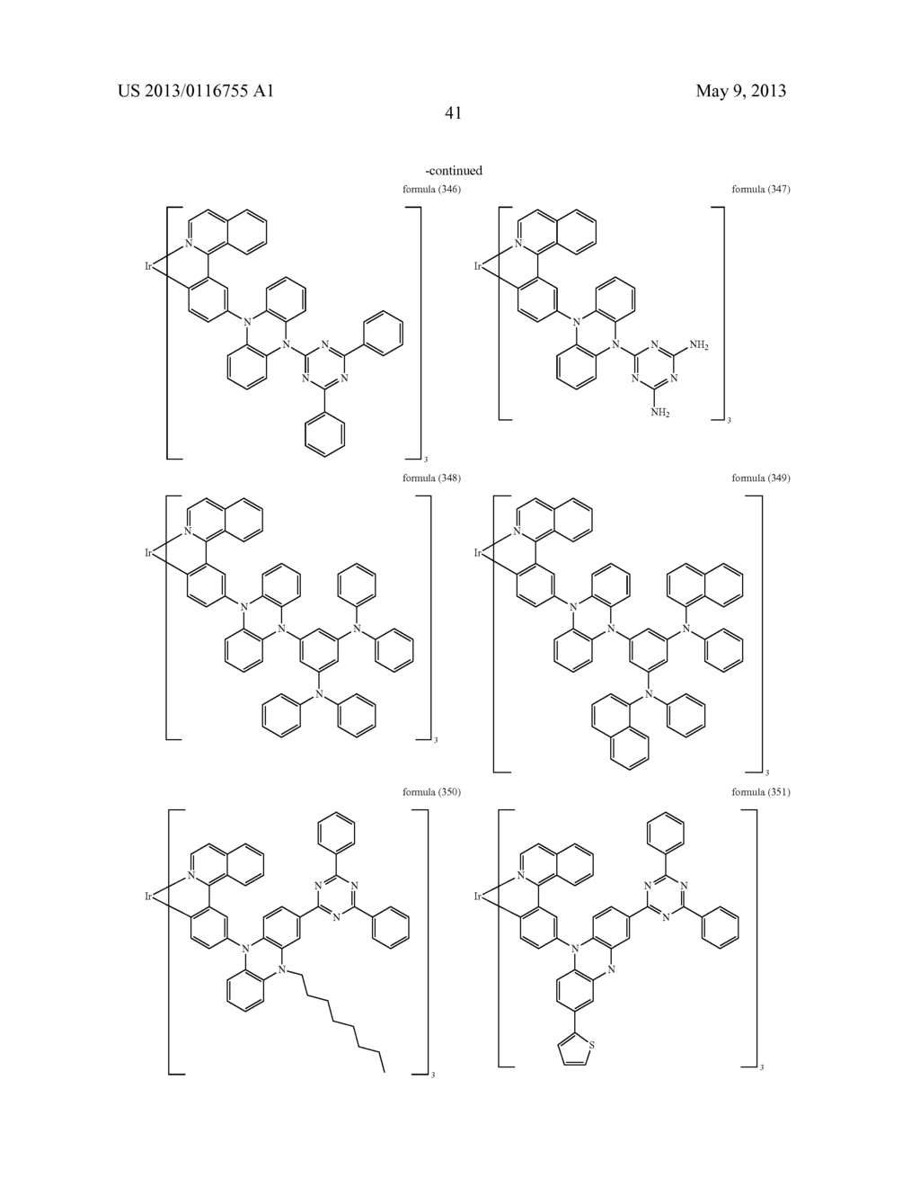 METAL COMPLEXES WITH ORGANIC LIGANDS AND USE THEREOF IN OLEDS - diagram, schematic, and image 42