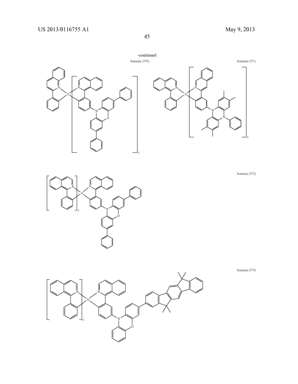 METAL COMPLEXES WITH ORGANIC LIGANDS AND USE THEREOF IN OLEDS - diagram, schematic, and image 46