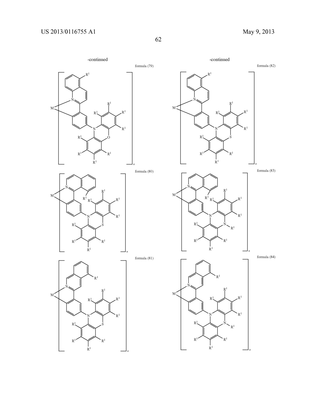 METAL COMPLEXES WITH ORGANIC LIGANDS AND USE THEREOF IN OLEDS - diagram, schematic, and image 63