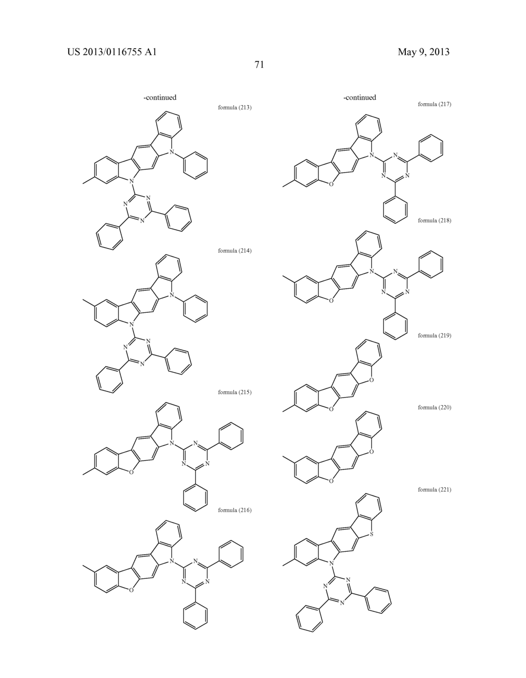 METAL COMPLEXES WITH ORGANIC LIGANDS AND USE THEREOF IN OLEDS - diagram, schematic, and image 72