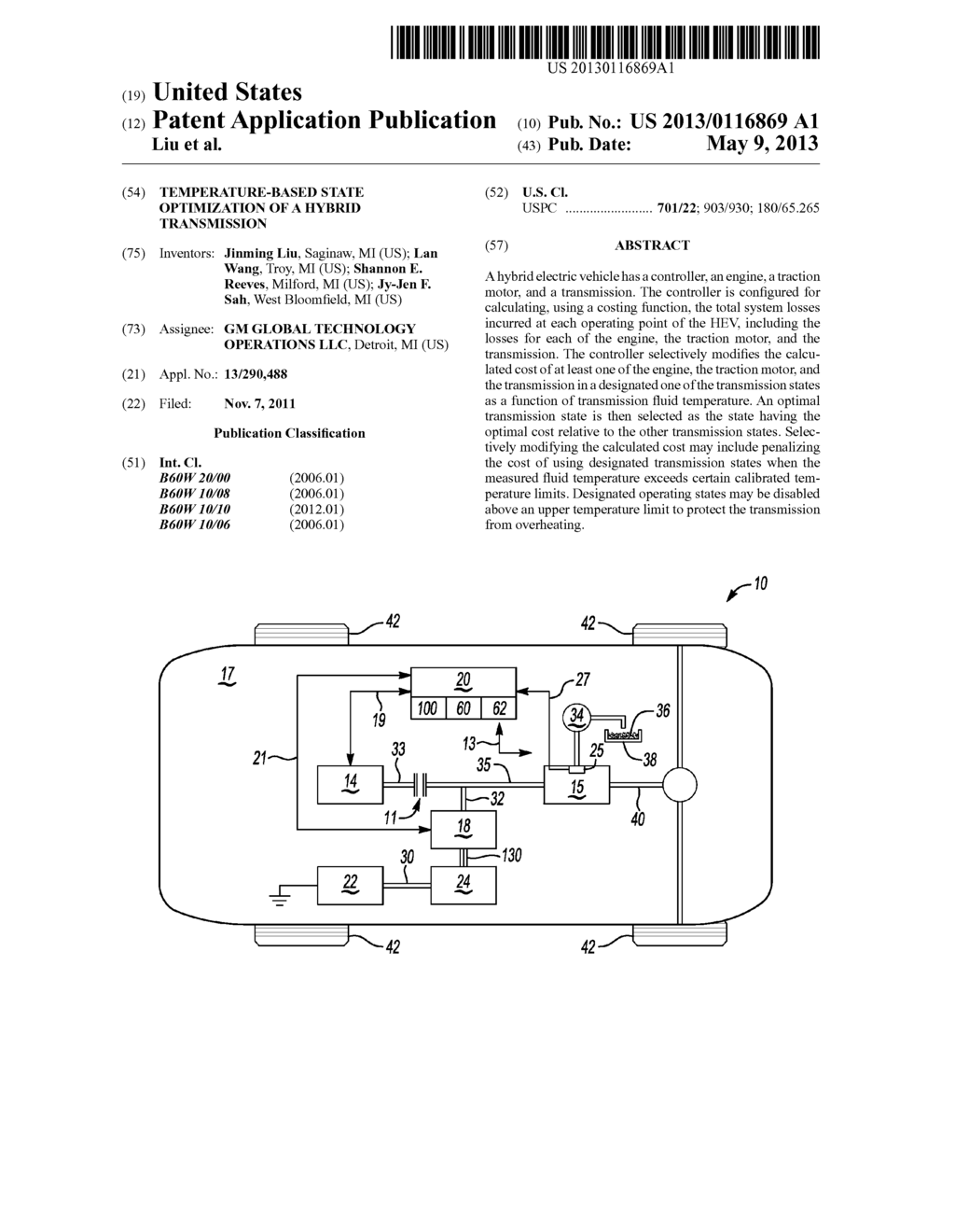 TEMPERATURE-BASED STATE OPTIMIZATION OF A HYBRID TRANSMISSION - diagram, schematic, and image 01