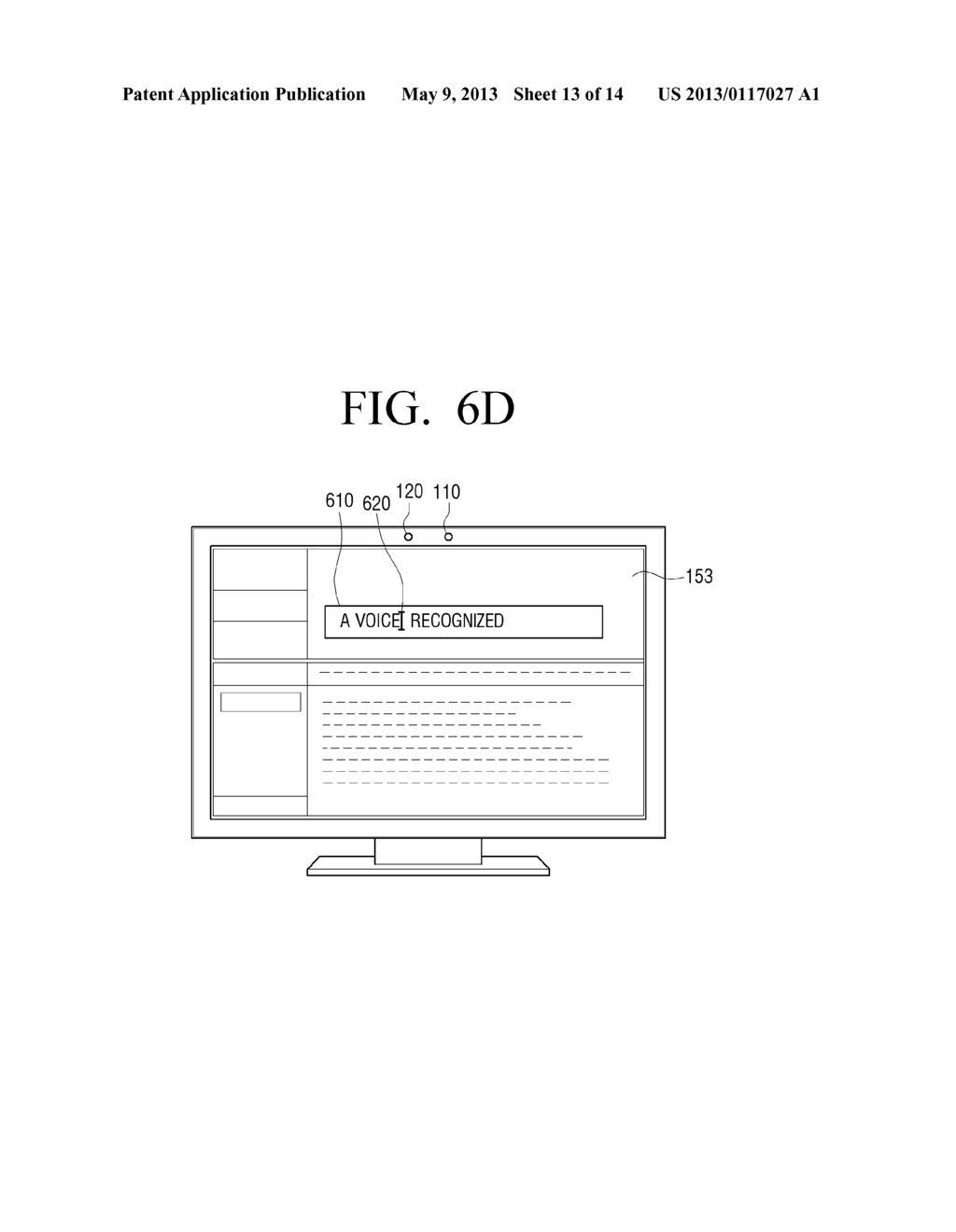 ELECTRONIC APPARATUS AND METHOD FOR CONTROLLING ELECTRONIC APPARATUS USING     RECOGNITION AND MOTION RECOGNITION - diagram, schematic, and image 14