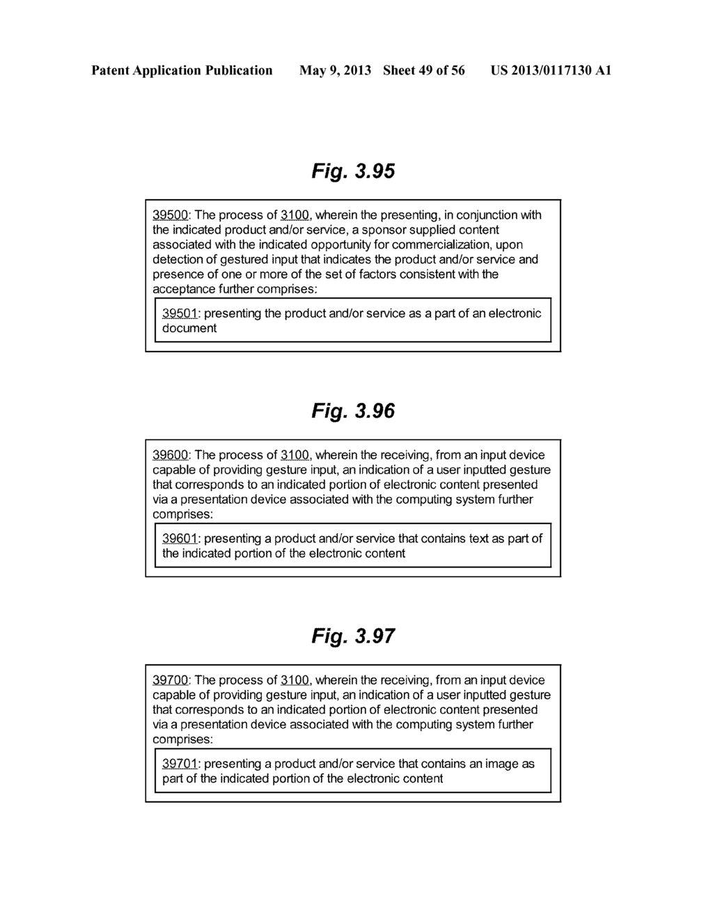 OFFERING OF OCCASIONS FOR COMMERCIAL OPPORTUNITIES IN A GESTURE-BASED USER     INTERFACE - diagram, schematic, and image 50