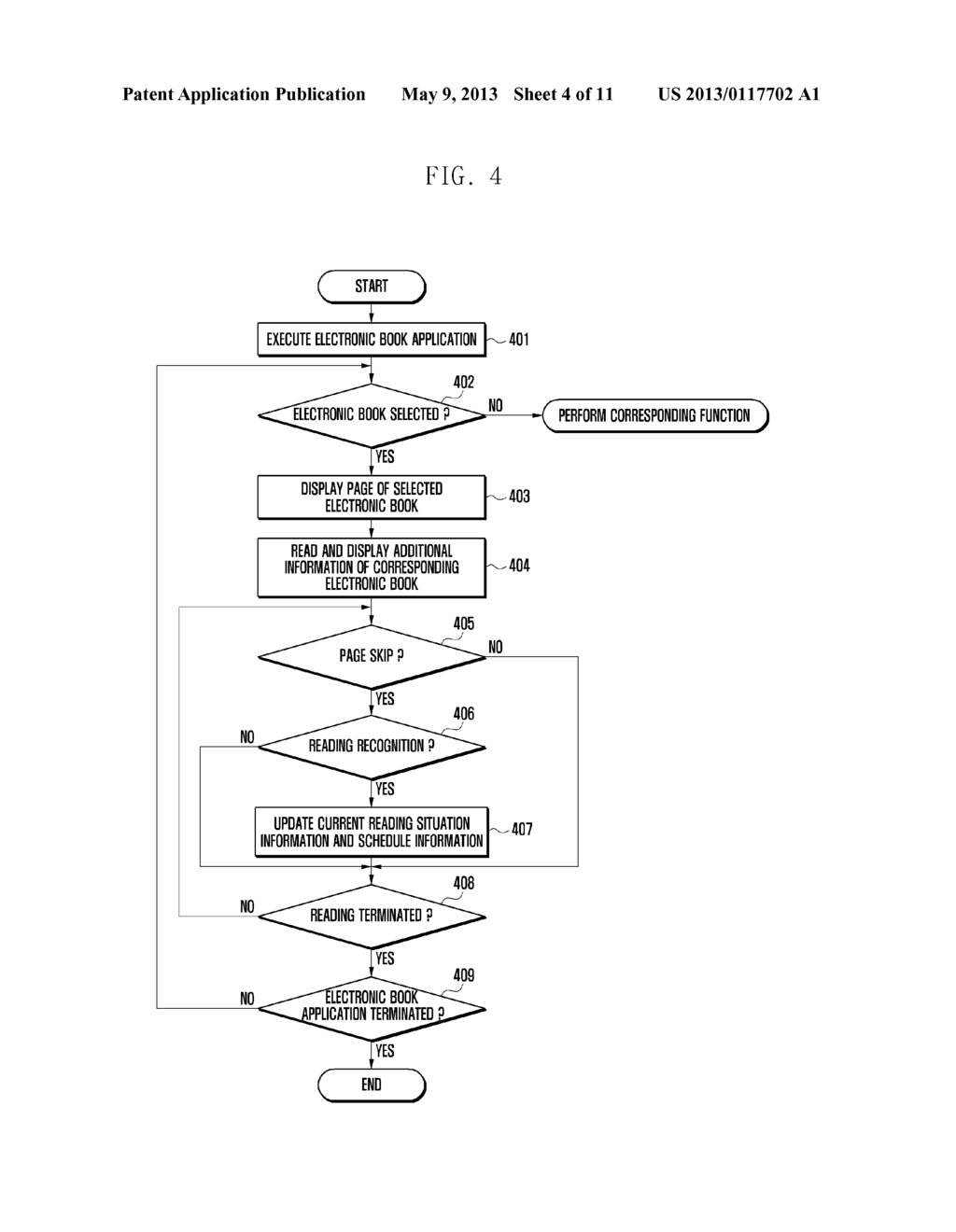 METHOD AND APPARATUS FOR MANAGING READING USING A  TERMINAL - diagram, schematic, and image 05