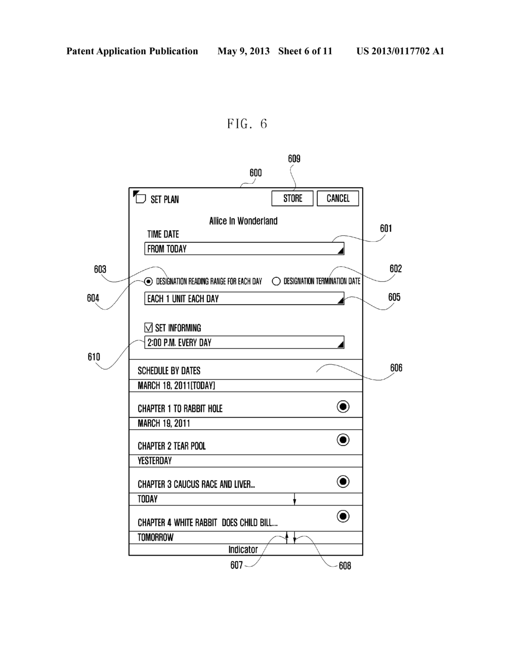 METHOD AND APPARATUS FOR MANAGING READING USING A  TERMINAL - diagram, schematic, and image 07