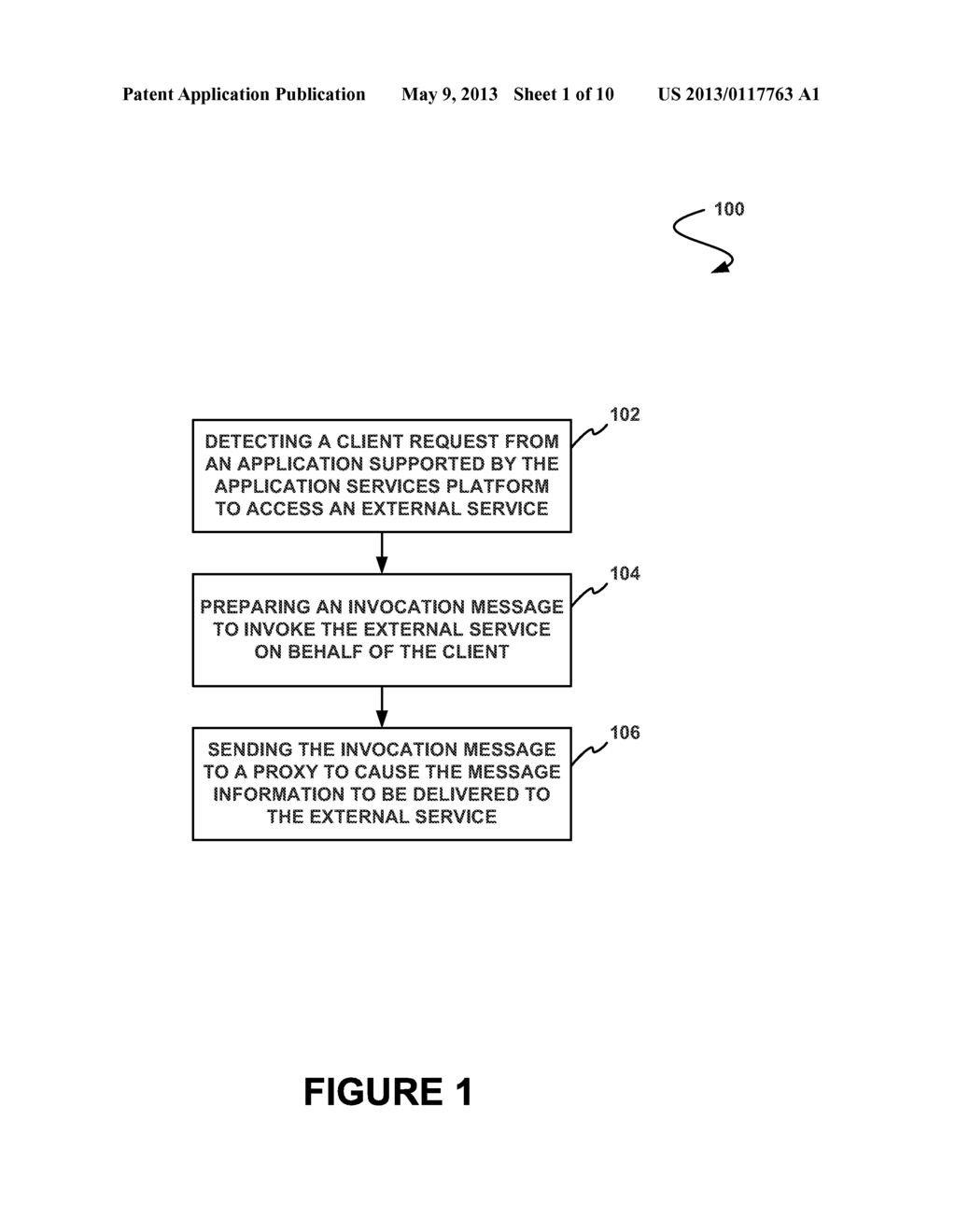 API METHOD AND SYSTEM FOR PROVIDING ACCESS TO AN EXTERNAL SERVICE VIA AN     APPLICATION SERVICES PLATFORM - diagram, schematic, and image 02