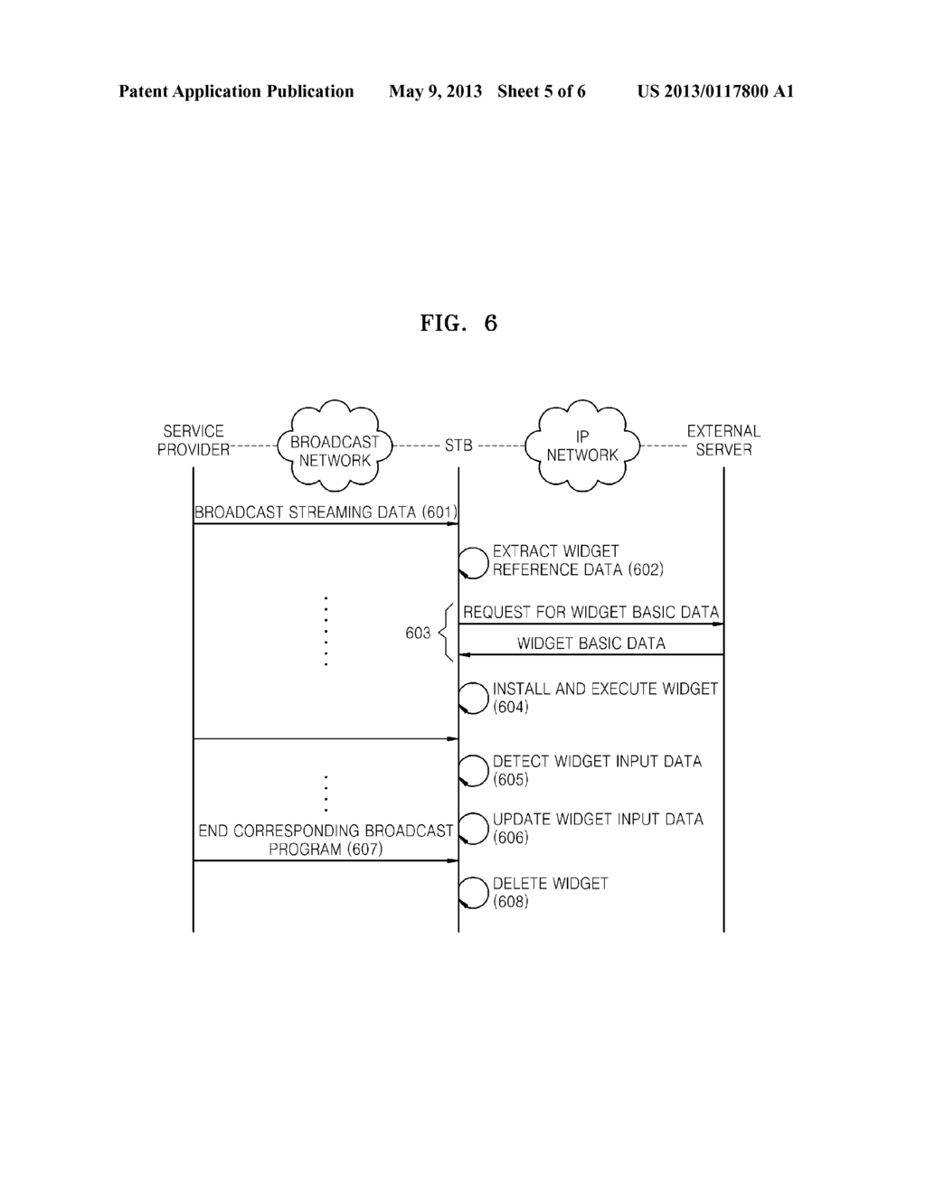 METHOD FOR PROVIDING A WIDGET SERVICE STREAMING THROUGH A BROADCAST     NETWORK, AND APPARATUS FOR SAME - diagram, schematic, and image 06