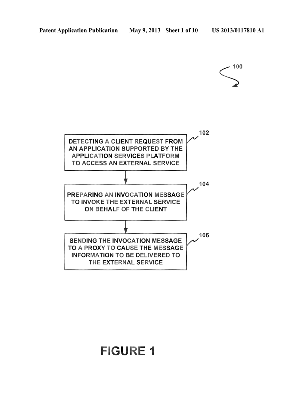 METHOD AND SYSTEM FOR PROVIDING A CLIENT ACCESS TO AN EXTERNAL SERVICE VIA     AN APPLICATION SERVICES PLATFORM - diagram, schematic, and image 02