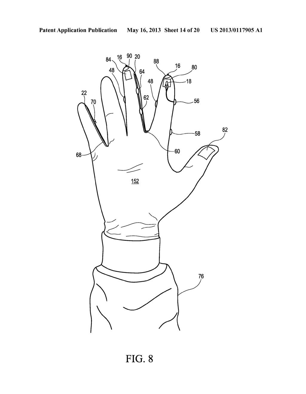 METHOD OF MAKING POLYMERIC GLOVES HAVING EMBEDDED SURGICAL SUPPORT SYSTEMS     AND DISCRETE ELEMENTS - diagram, schematic, and image 15