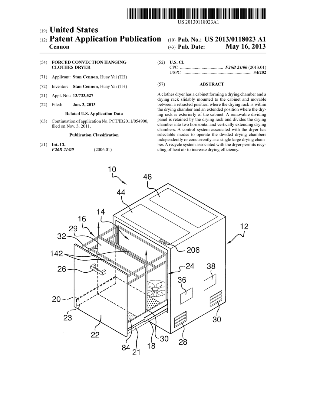 FORCED CONVECTION HANGING CLOTHES DRYER - diagram, schematic, and image 01