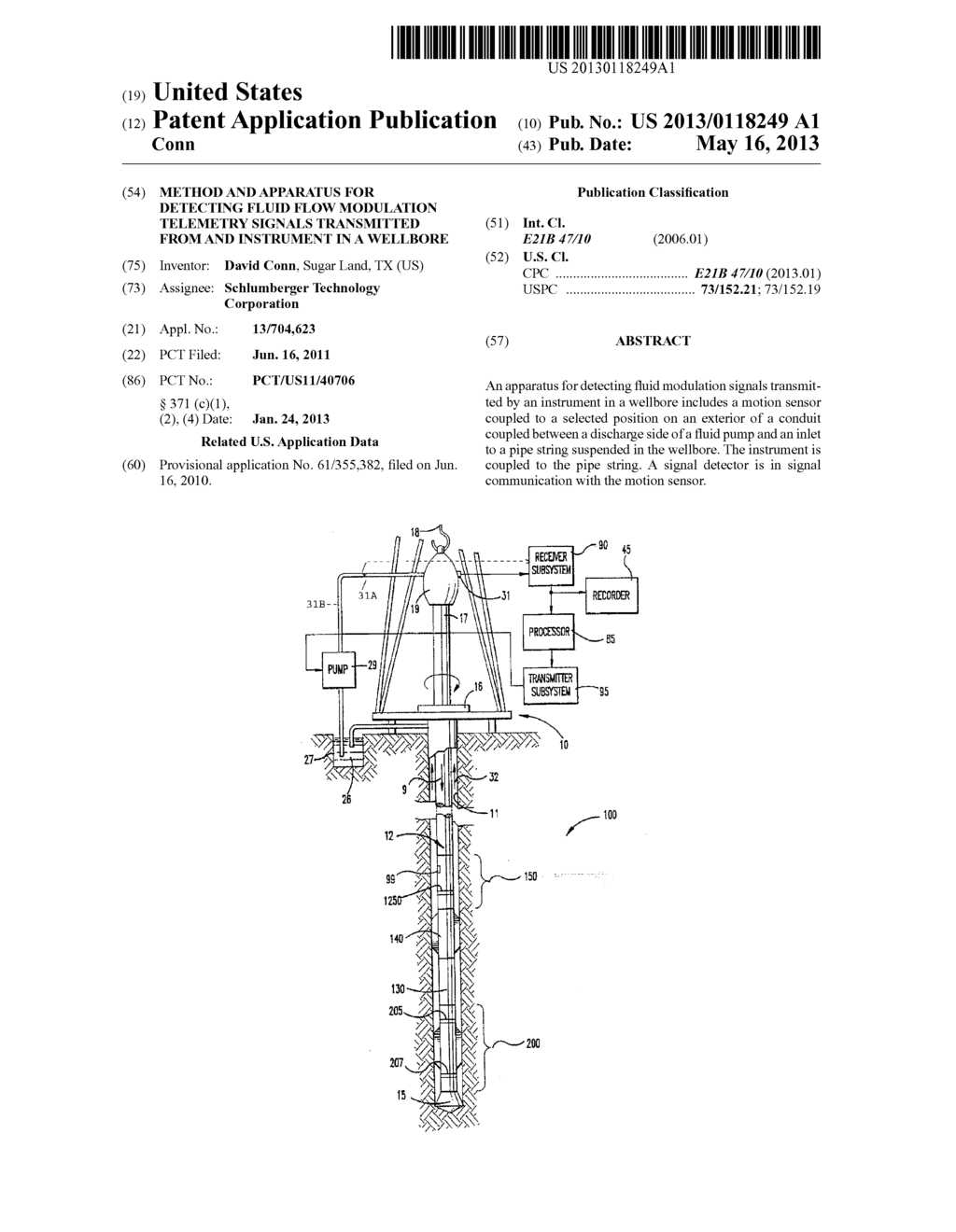 Method and Apparatus for Detecting Fluid Flow Modulation Telemetry Signals     Transmitted from and Instrument in A Wellbore - diagram, schematic, and image 01