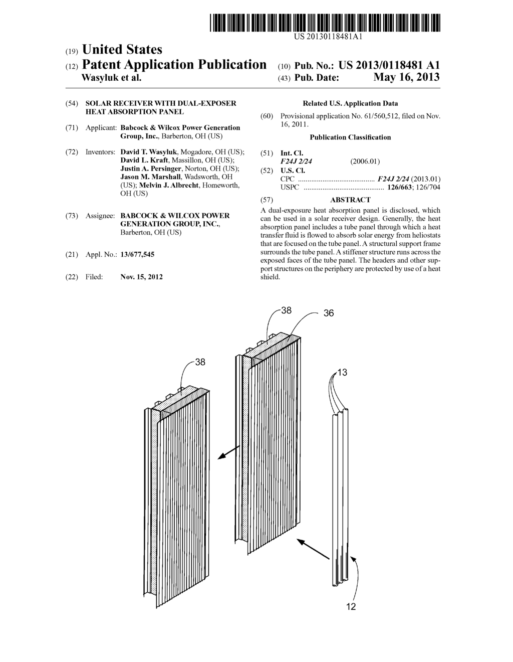 SOLAR RECEIVER WITH DUAL-EXPOSER HEAT ABSORPTION PANEL - diagram, schematic, and image 01