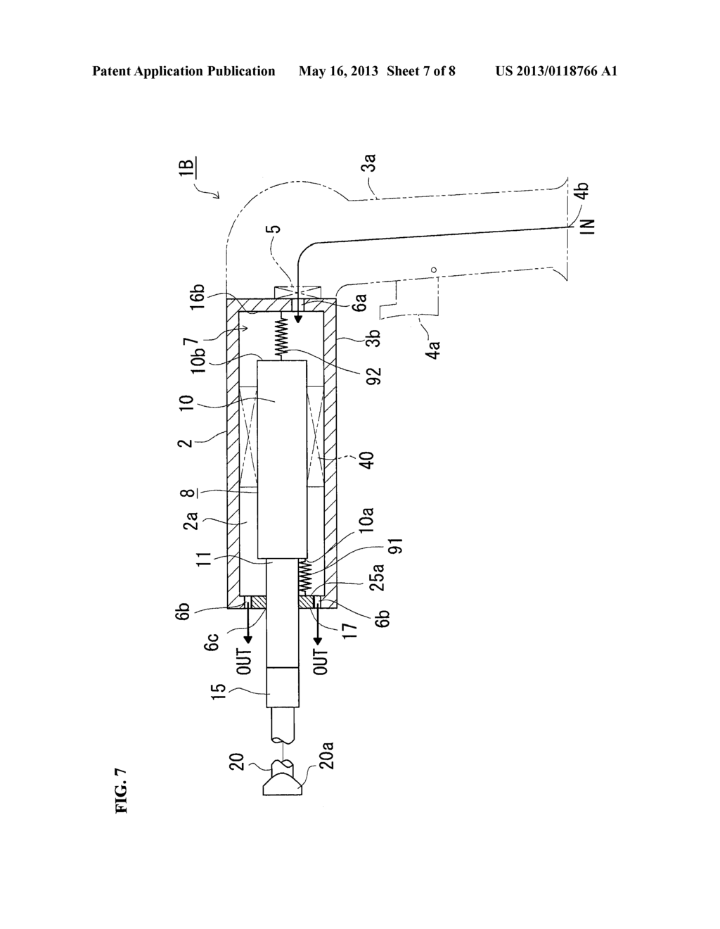 AIR HAMMER TOOL, AND METHOD OF ADJUSTING IMPACT FORCE OF THE AIR HAMMER     TOOL - diagram, schematic, and image 08