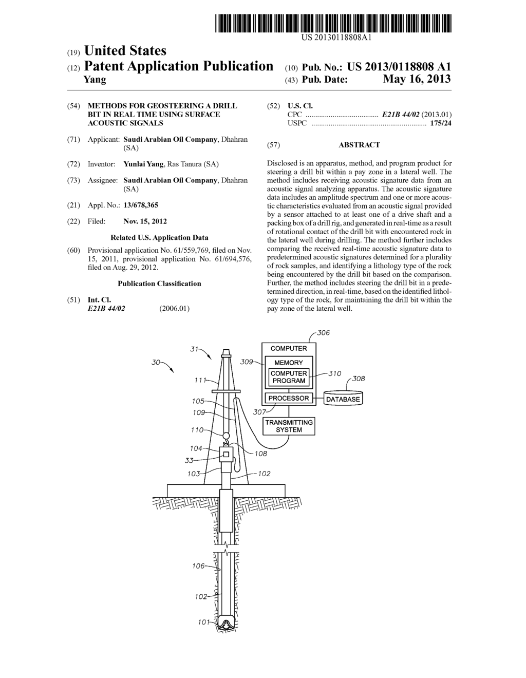 Methods For Geosteering A Drill Bit In Real Time Using Surface Acoustic     Signals - diagram, schematic, and image 01