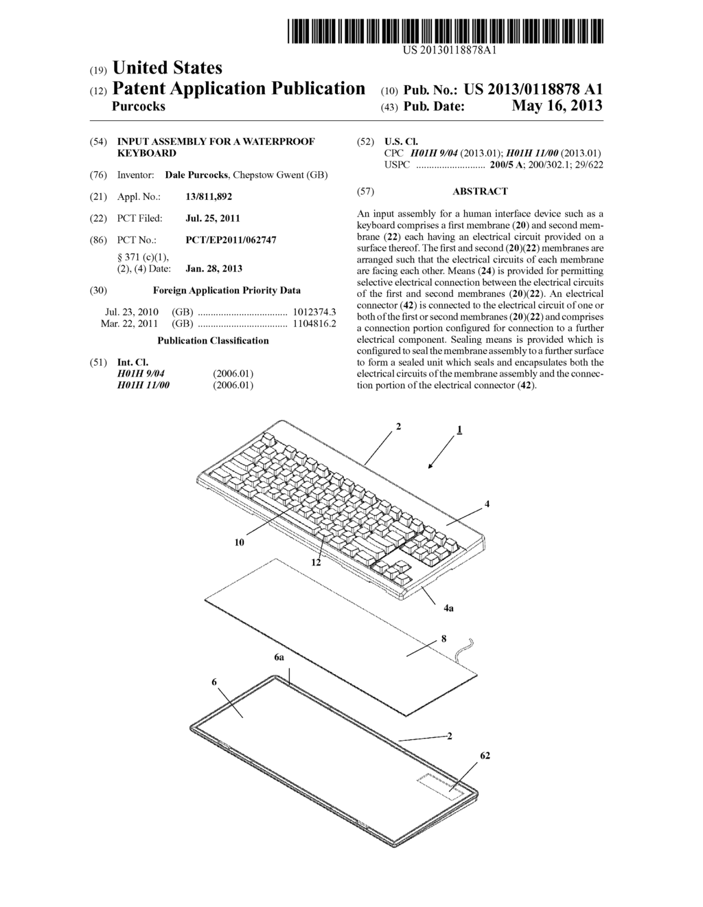 Input Assembly For A Waterproof Keyboard - diagram, schematic, and image 01