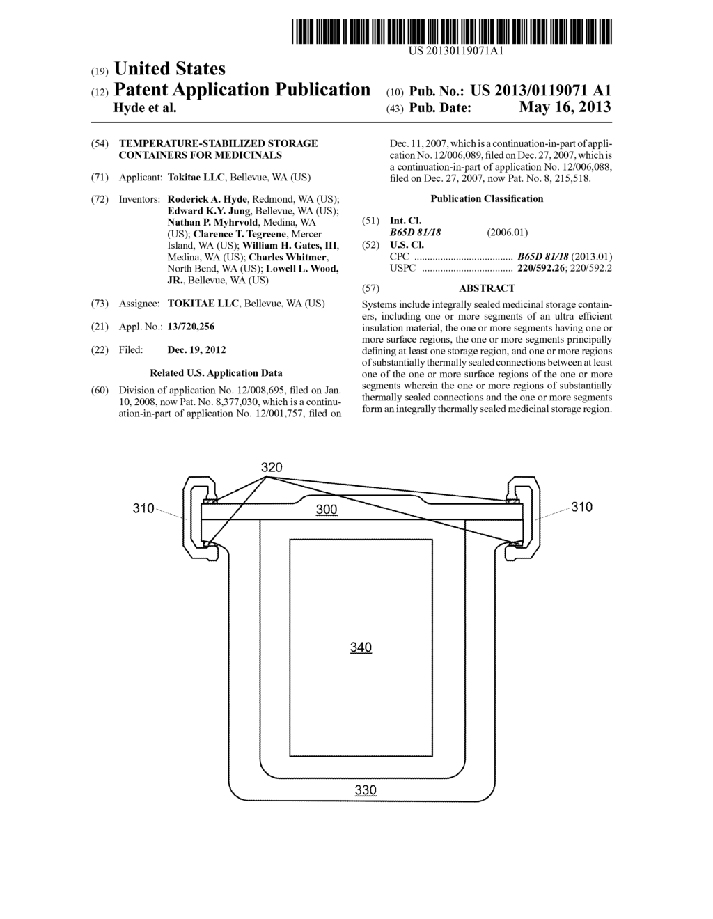 TEMPERATURE-STABILIZED STORAGE CONTAINERS FOR MEDICINALS - diagram, schematic, and image 01