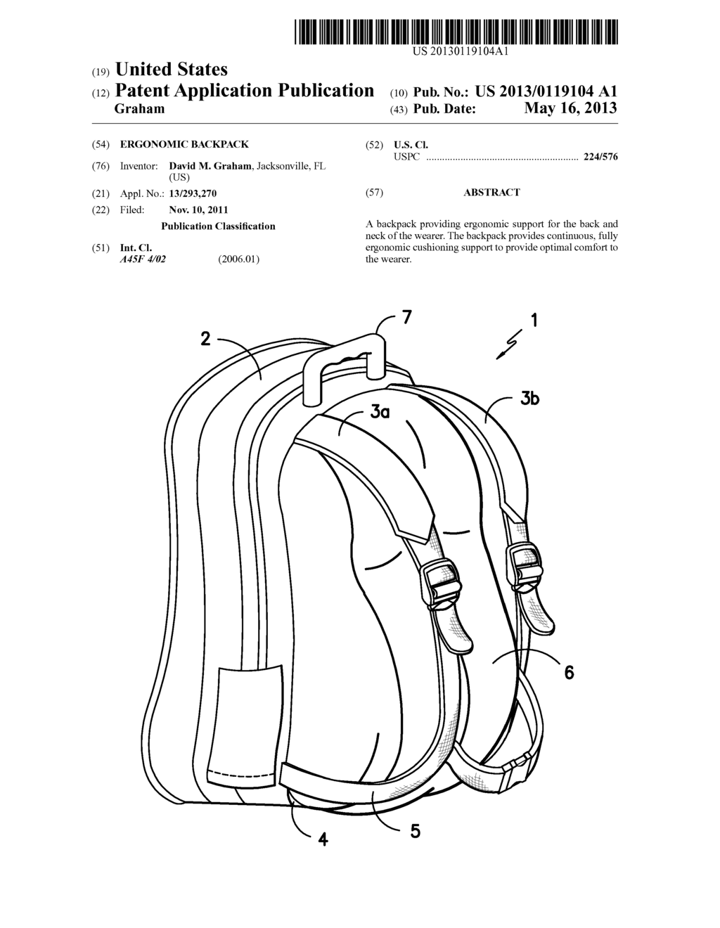 Ergonomic Backpack - diagram, schematic, and image 01