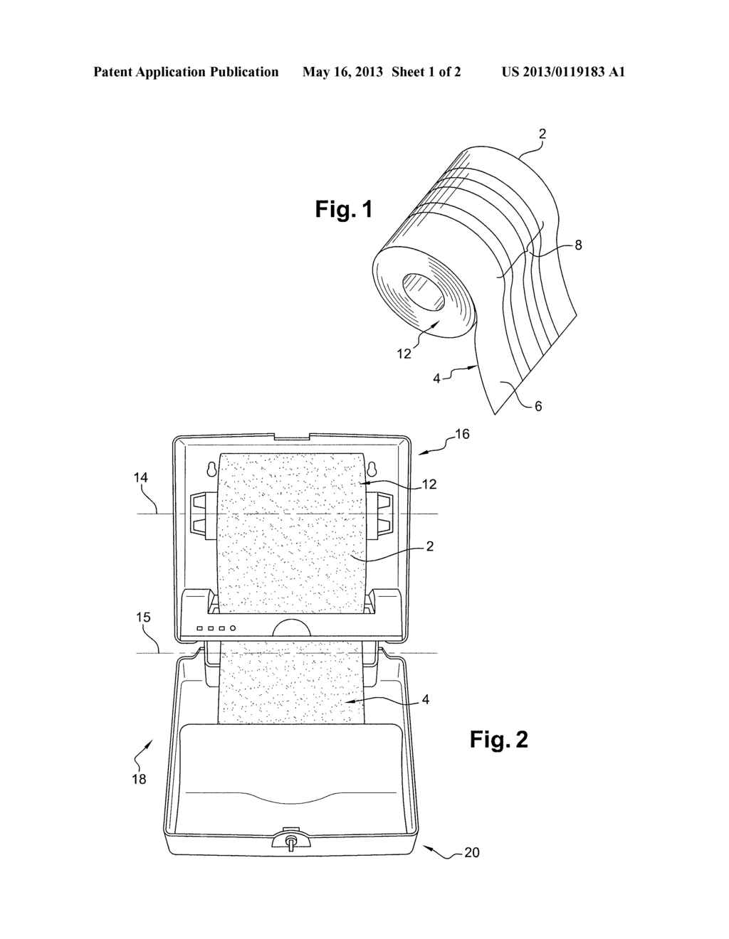 SYSTEM FOR DISPENSING A STRIP OF ABSORBENT PRODUCT WOUND INTO A ROLL THAT     COMPLIES THEREWITH - diagram, schematic, and image 02