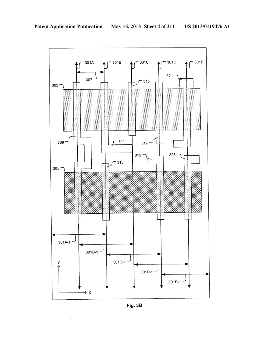 Integrated Circuit Including Gate Electrode Level Region Including     Cross-Coupled Transistors Having Gate Contacts Located Over Inner Portion     of Gate Electrode Level Region and Offset Gate Level Feature Line Ends - diagram, schematic, and image 05