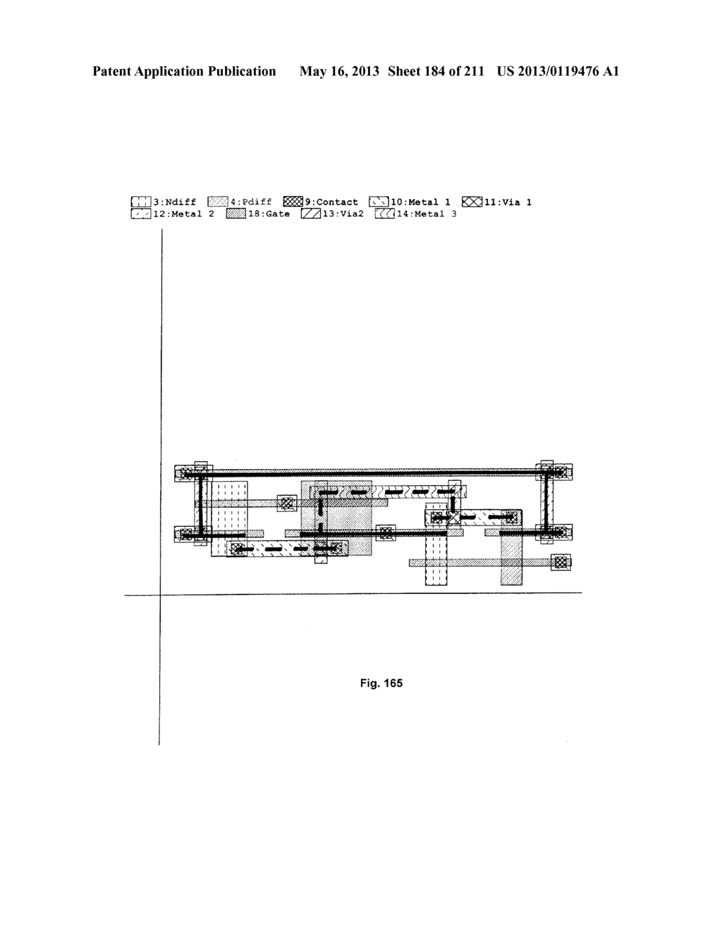 Integrated Circuit Including Gate Electrode Level Region Including     Cross-Coupled Transistors Having Gate Contacts Located Over Inner Portion     of Gate Electrode Level Region and Offset Gate Level Feature Line Ends - diagram, schematic, and image 185