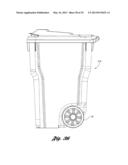 WHEELED CONTAINER WITH REPOSITIONABLE AXLE diagram and image