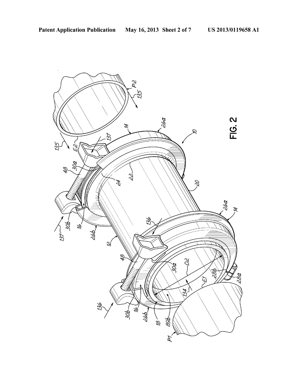 SPLIT-RING GLAND PIPE COUPLING WITH CORRUGATED ARMOR - diagram, schematic, and image 03