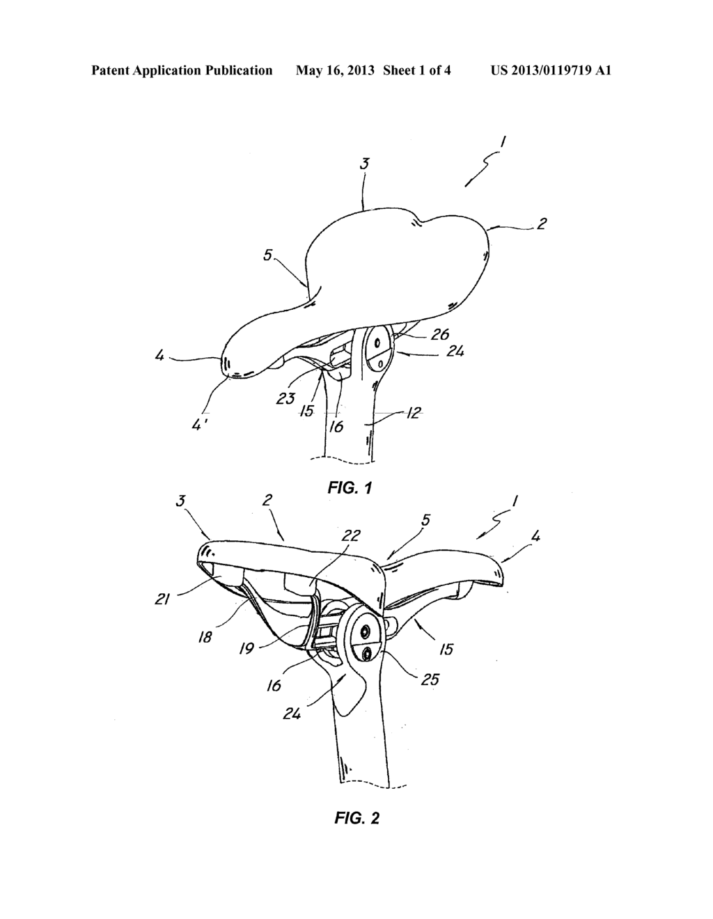 Bicycle Saddle Structure Comprising Means for Mounting the Saddle on a     Bicycle Seat Post - diagram, schematic, and image 02