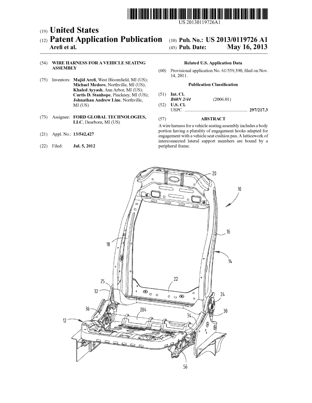 WIRE HARNESS FOR A VEHICLE SEATING ASSEMBLY - diagram, schematic, and image 01