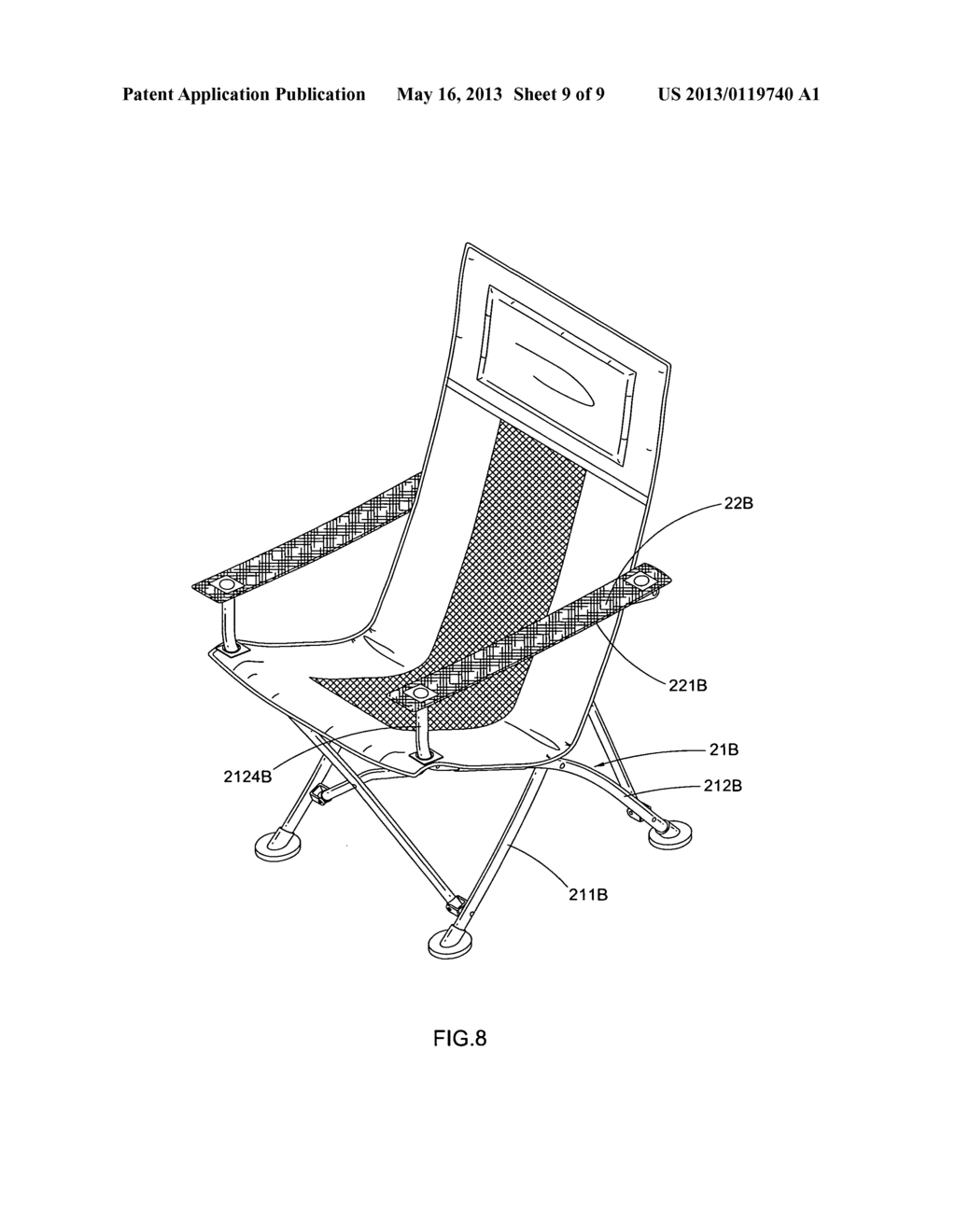 Foldable chair - diagram, schematic, and image 10