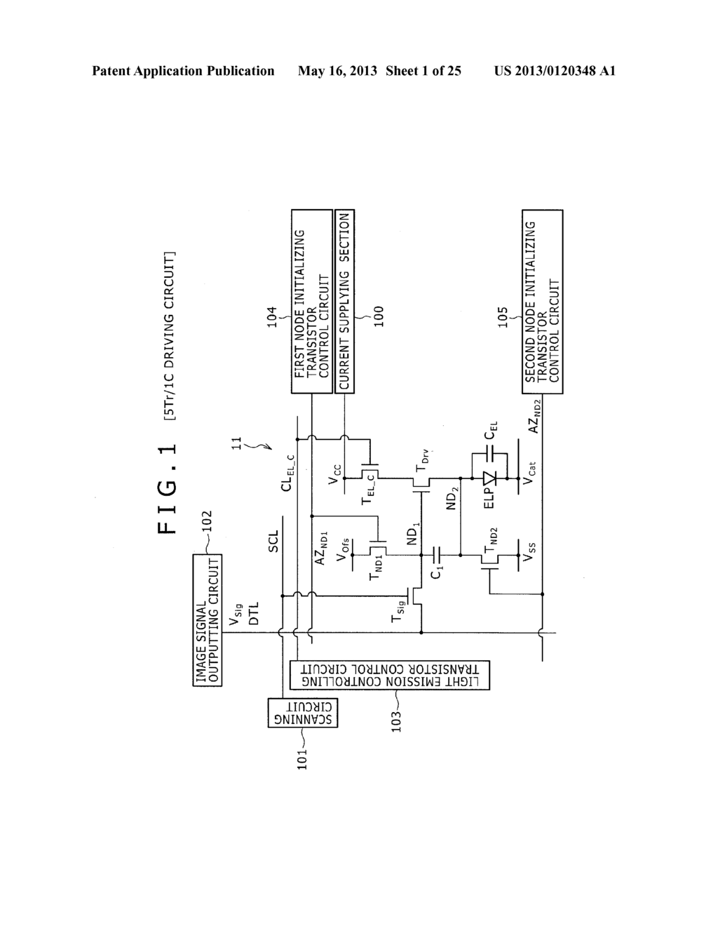 DRIVING METHOD FOR ORGANIC ELECTROLUMINESCENCE LIGHT EMITTING SECTION - diagram, schematic, and image 02