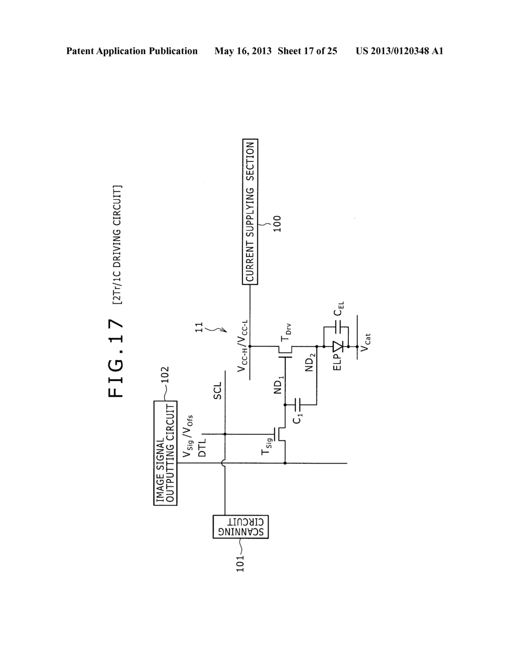 DRIVING METHOD FOR ORGANIC ELECTROLUMINESCENCE LIGHT EMITTING SECTION - diagram, schematic, and image 18