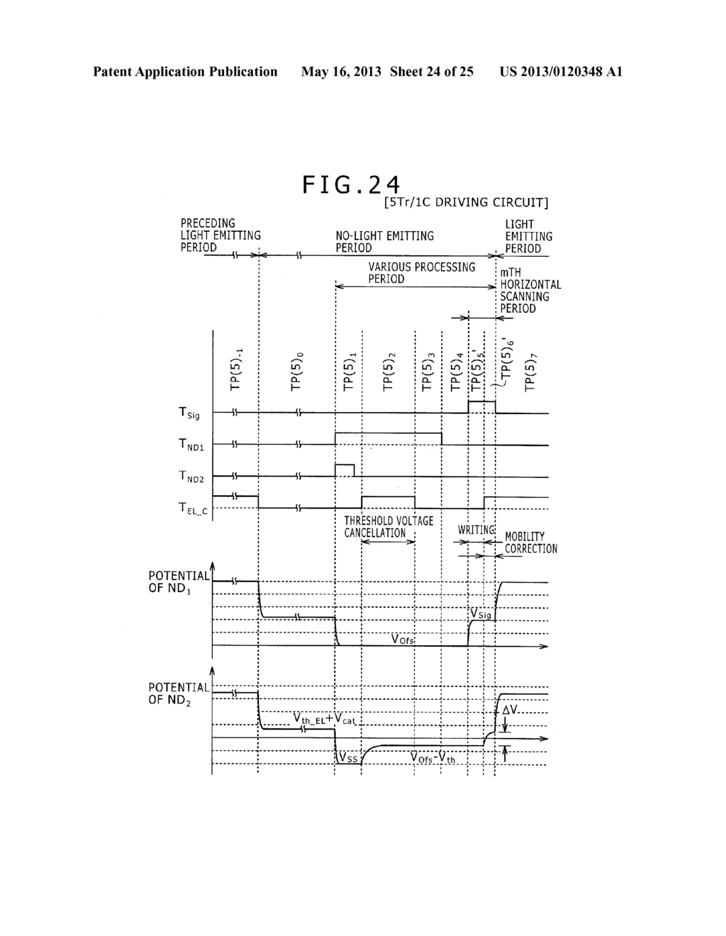 DRIVING METHOD FOR ORGANIC ELECTROLUMINESCENCE LIGHT EMITTING SECTION - diagram, schematic, and image 25