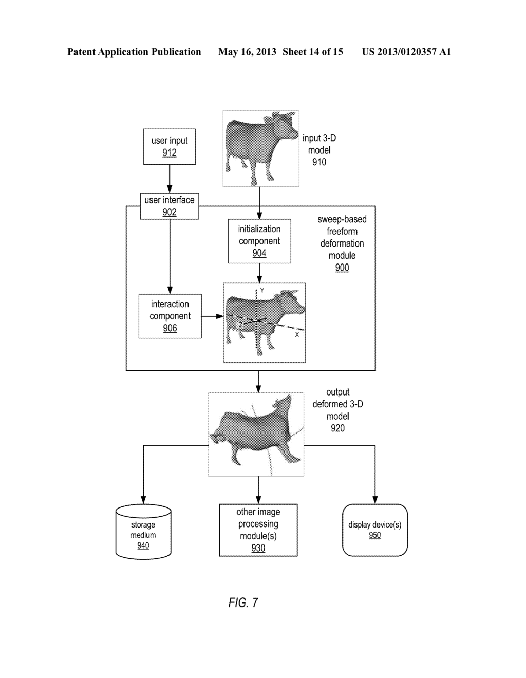 Methods and Apparatus for Sweep-Based Freeform Deformation of 3-D Models - diagram, schematic, and image 15