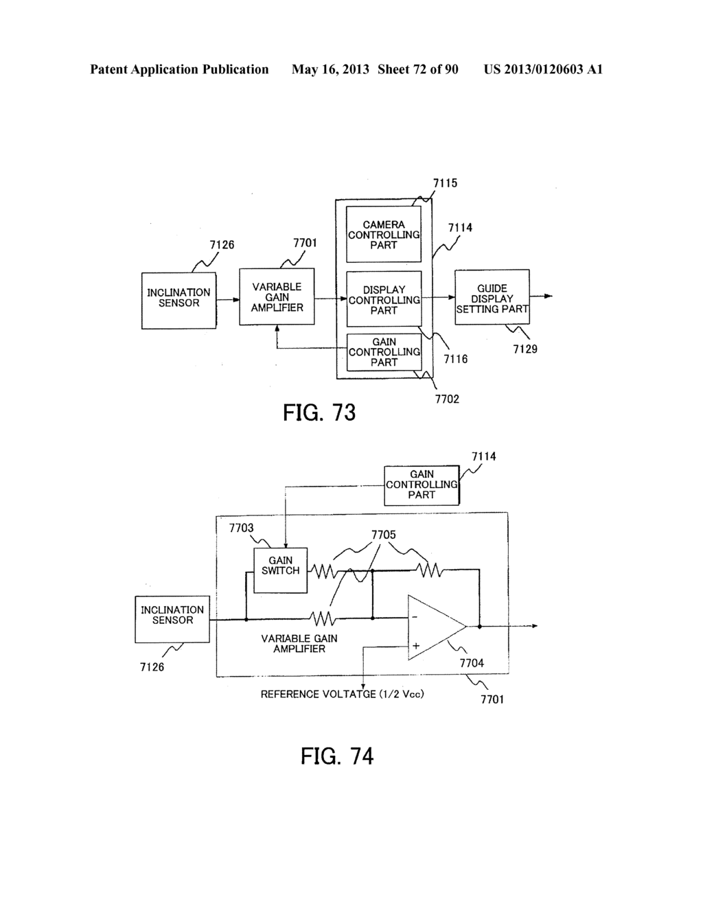 IMAGE PICKUP APPARATUS WITH INCLINATION GUIDE DISPLAY - diagram, schematic, and image 73