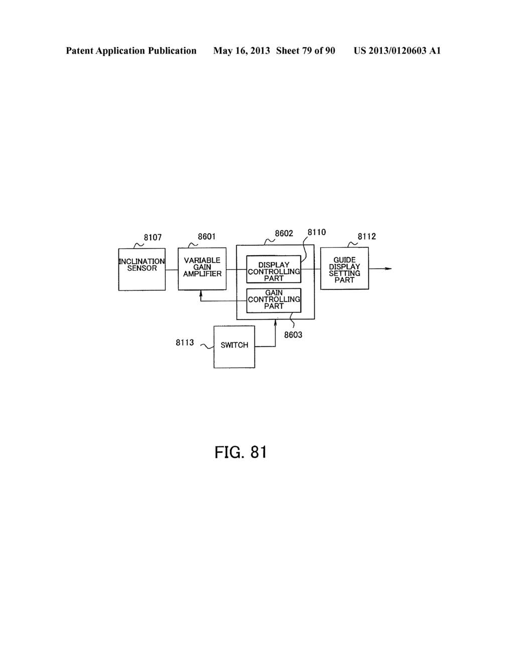 IMAGE PICKUP APPARATUS WITH INCLINATION GUIDE DISPLAY - diagram, schematic, and image 80