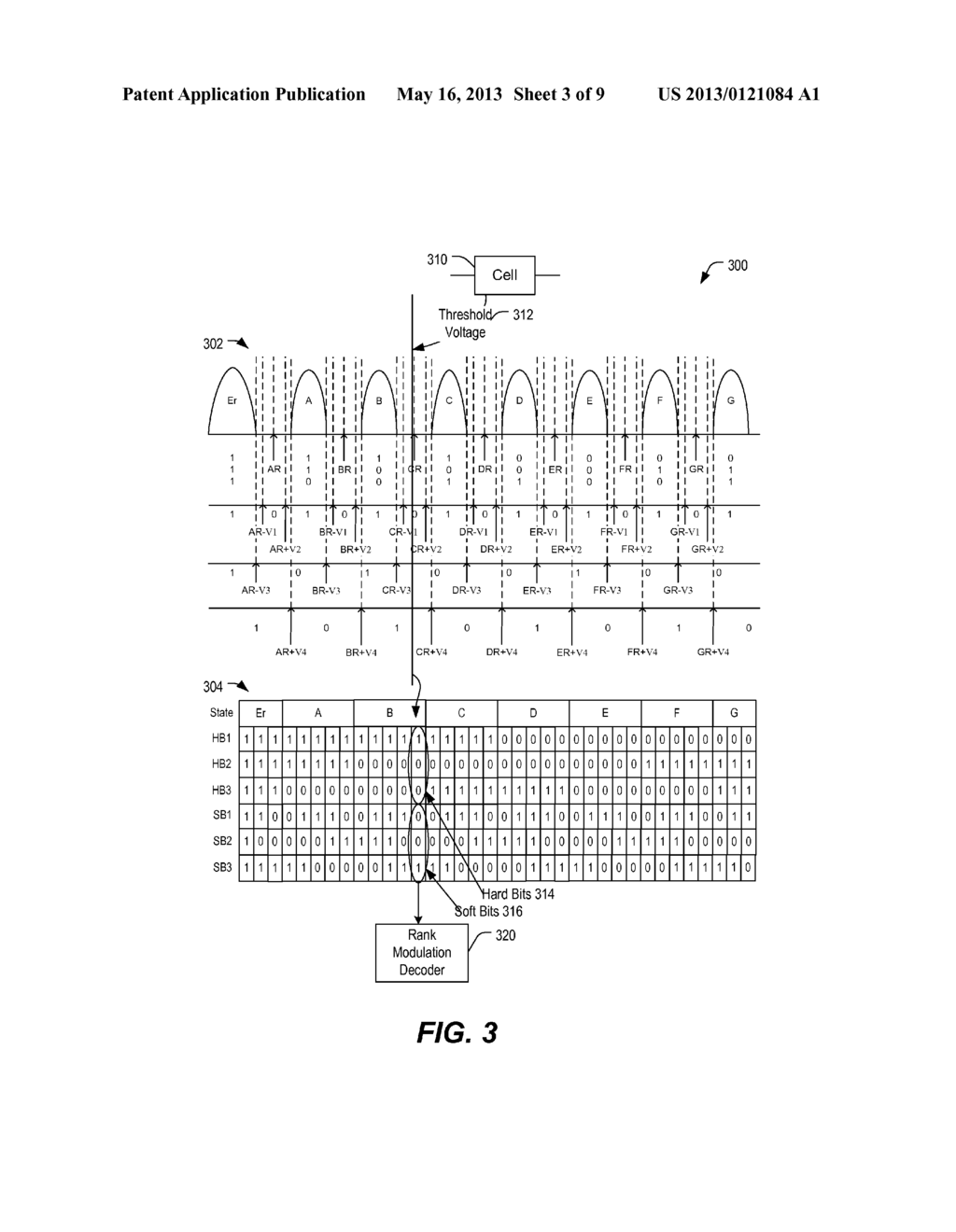 METHOD AND APPARATUS TO PROVIDE DATA INCLUDING HARD BIT DATA AND SOFT BIT     DATA TO A RANK MODULATION DECODER - diagram, schematic, and image 04