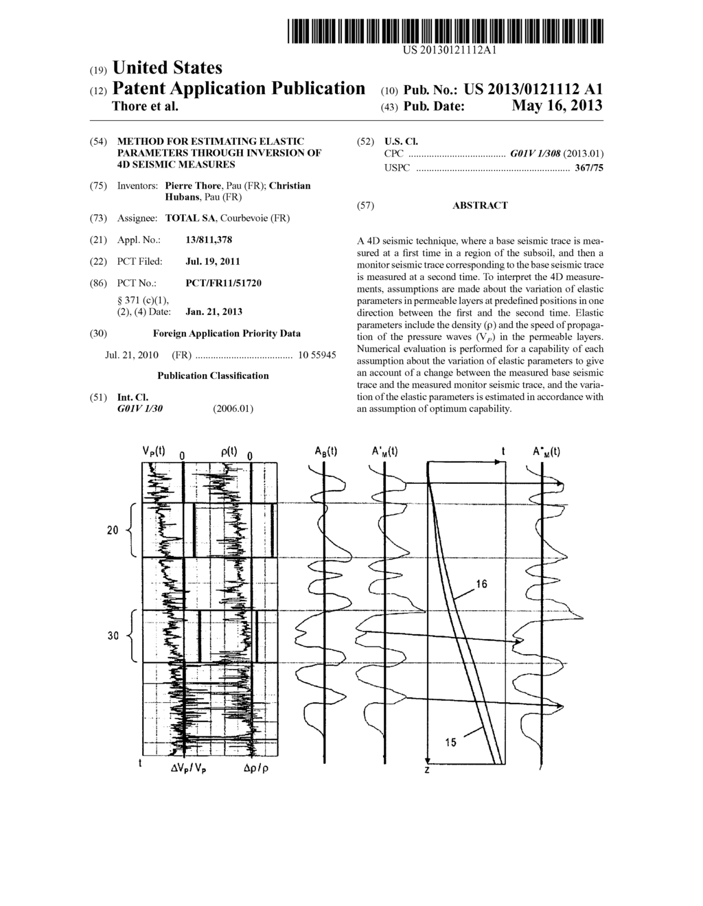 METHOD FOR ESTIMATING ELASTIC PARAMETERS THROUGH INVERSION OF 4D SEISMIC     MEASURES - diagram, schematic, and image 01