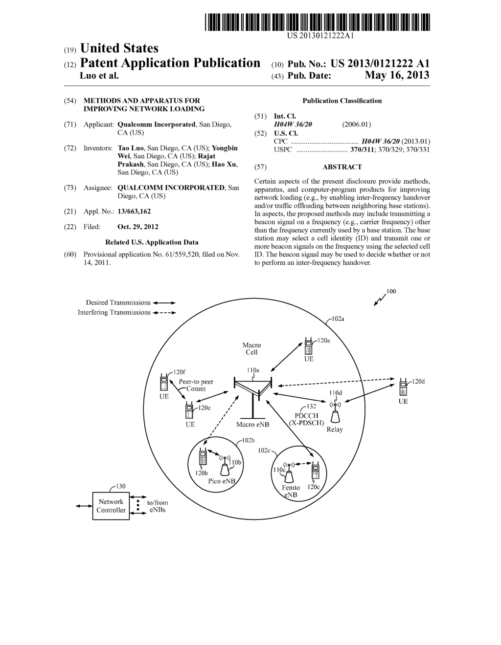 METHODS AND APPARATUS FOR IMPROVING NETWORK LOADING - diagram, schematic, and image 01