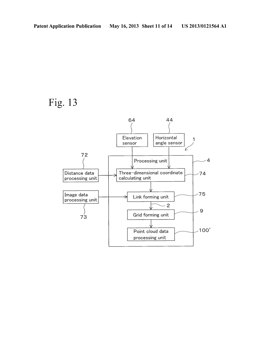 POINT CLOUD DATA PROCESSING DEVICE, POINT CLOUD DATA PROCESSING SYSTEM,     POINT CLOUD DATA PROCESSING METHOD, AND POINT CLOUD DATA PROCESSING     PROGRAM - diagram, schematic, and image 12