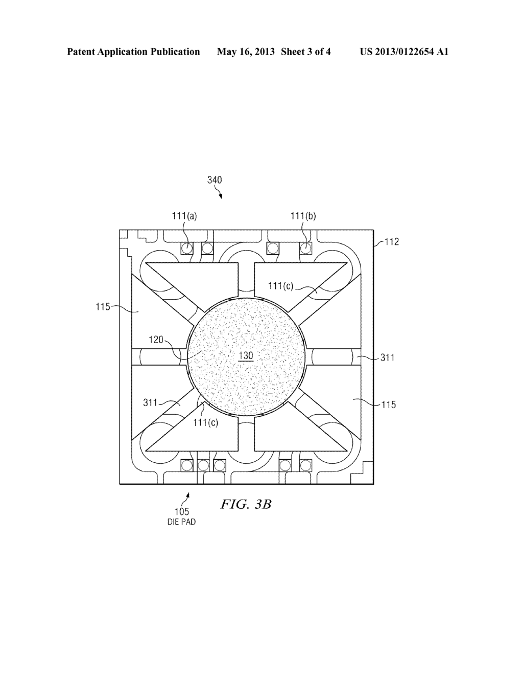 Package Substrate Having Die Pad with Outer Raised Portion and Interior     Recessed Portion - diagram, schematic, and image 04